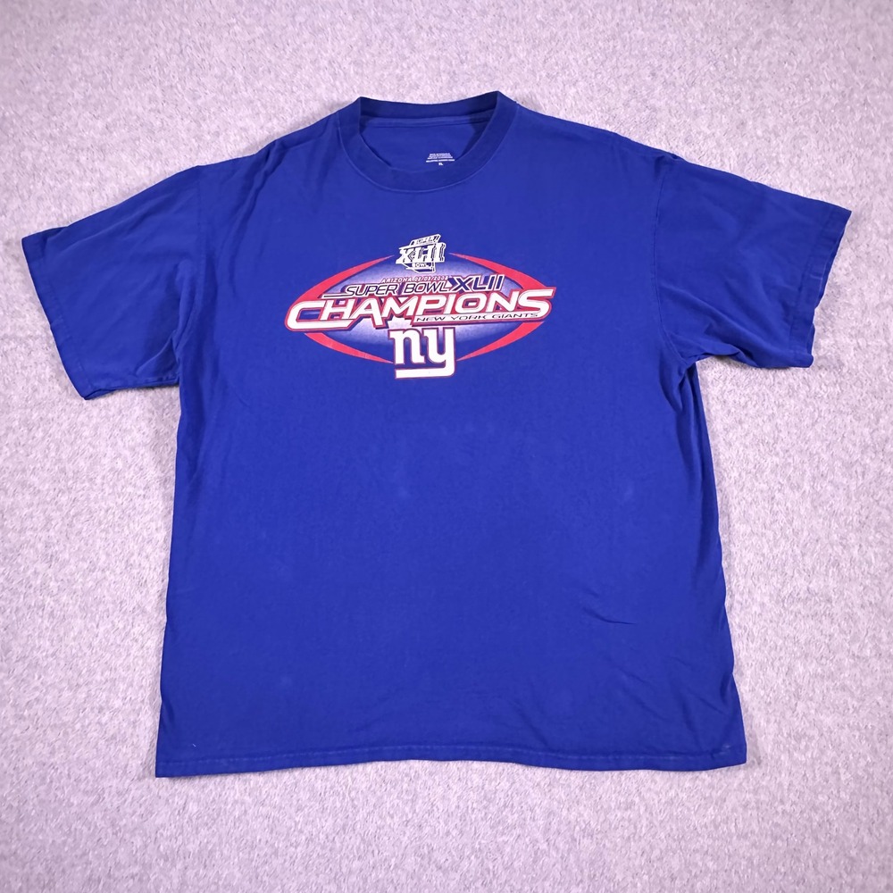 New York Giants Super Bowl XLII Champions T-Shirt Blue XL VF Imagewear 2008